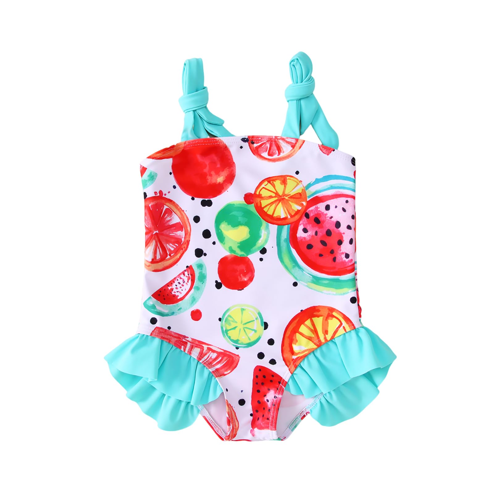 GLIGLITTR Toddler Baby Girl Swimsuit Ruffled Floral One Piece Bathing Suit Cute Fruit Sleeveless Summer Beach Swimwear