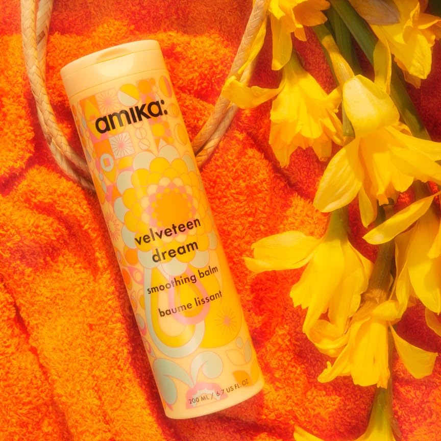 amika velveteen dream smoothing balm | tames frizzy hair, styling cream with heat protection & UV filters