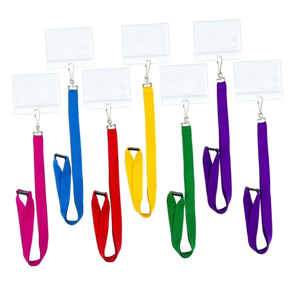 NUOBESTY 3 Set Cordino Con Portabadge Portacarte Portatessere Custodie Trasparenti Per Carte Porta Della Carta Da Copertine Per Carte Antigraffio Buste Porta Carte Metallo 7 Pezzi * 3