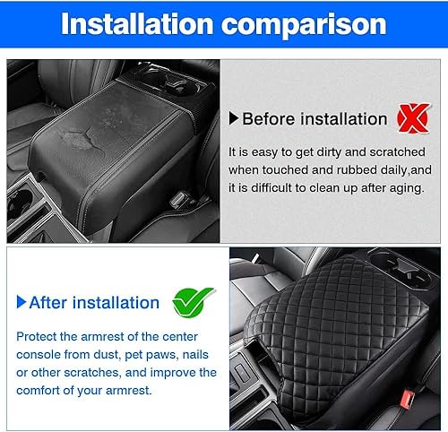 Miniatura 4 de Autorder Funda de consola central para Ford F150 2015-2020 /2017-2022 F250 F350 F450 /2018-2024 Expedition Accesorios Funda de reposabrazos