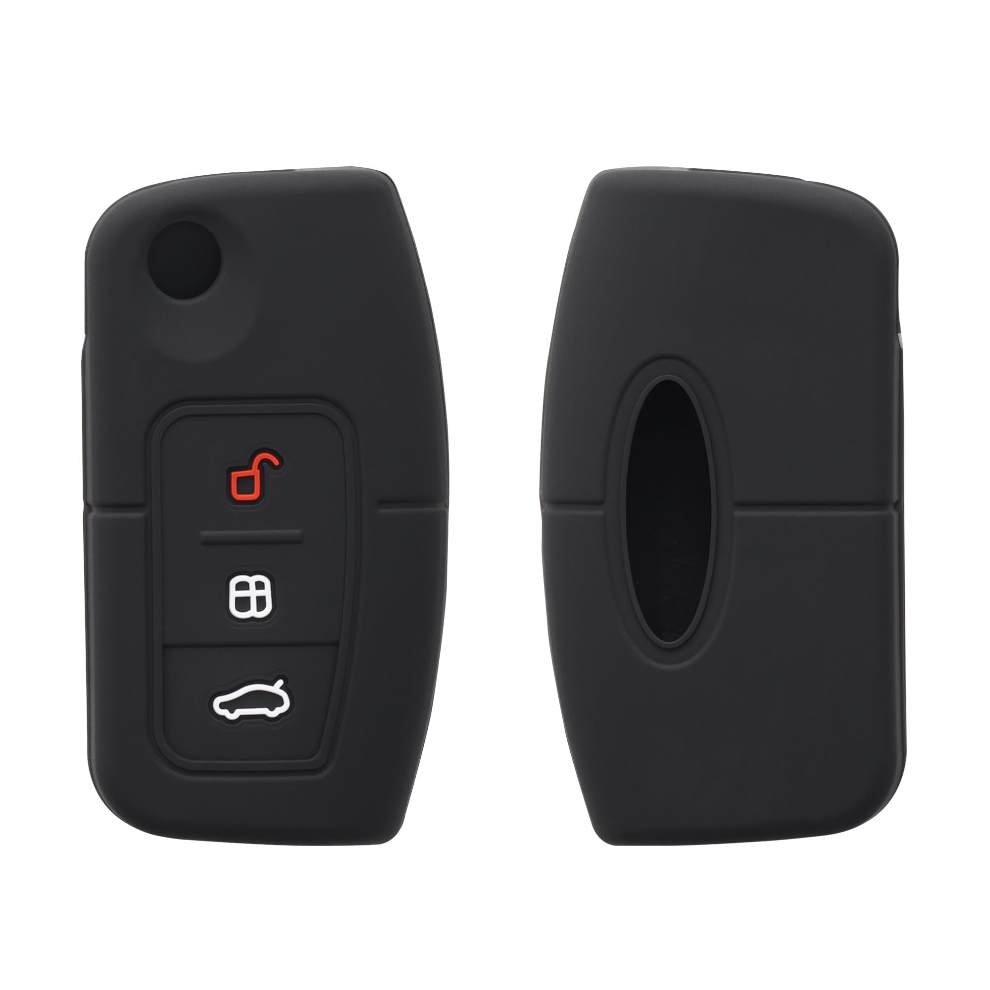 Cover Chiave Ford In Silicone Nero – Proteggi Telecomando Per Fiesta, Focus, Mondeo, C-Max, Galaxy, Kuga (3 Tasti)