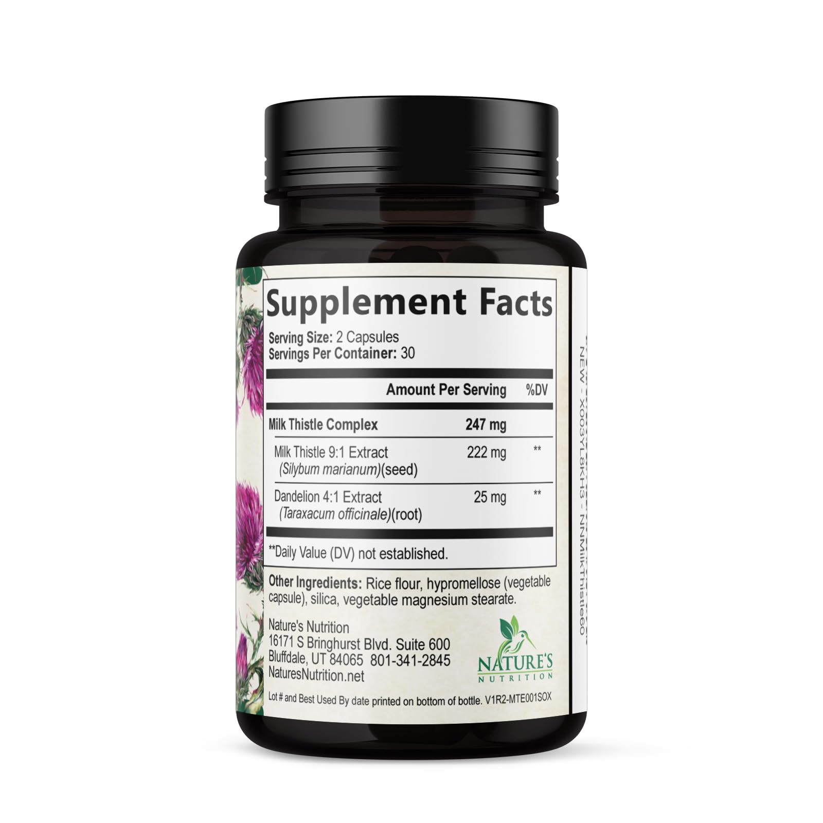 Milk Thistle Supplement - Powerful Liver Cleanse Detox & Repair Formula - Milk Thistle with Silymarin Marianum & Dandelion Extract - Natural Herbal Liver Health Complex - Made in USA - 60 Capsules — Amazon image 9