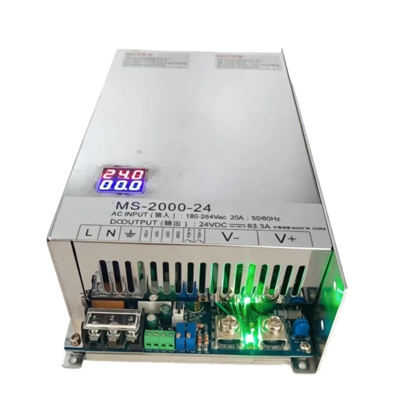 Wyświetlacz LCD z regulowanym zasilaczem impulsowym o mocy 2000 W