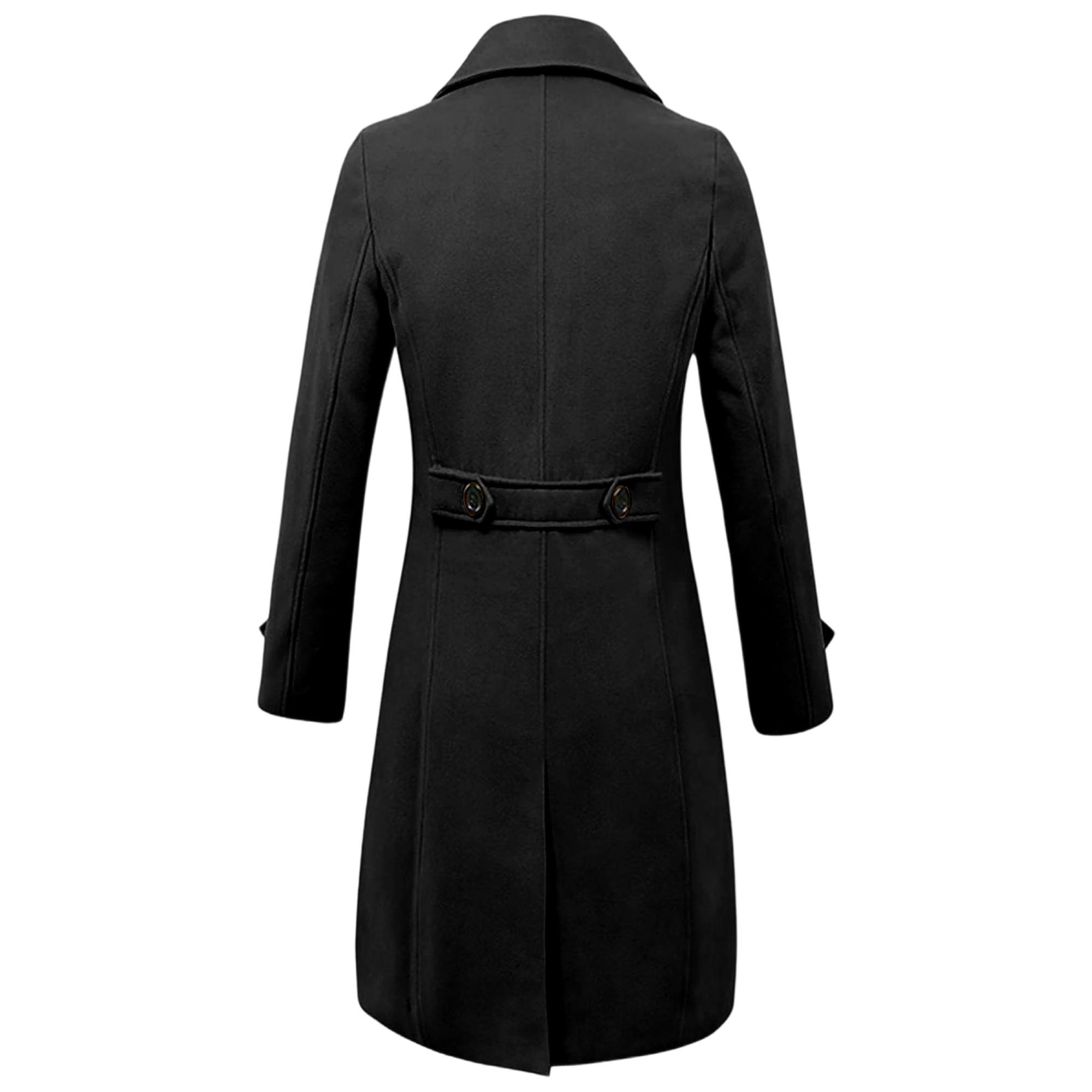 Cappotto da uomo doppiopetto invernale giacca a vento in misto lana cappotto trench in lana con risvolto dentellato