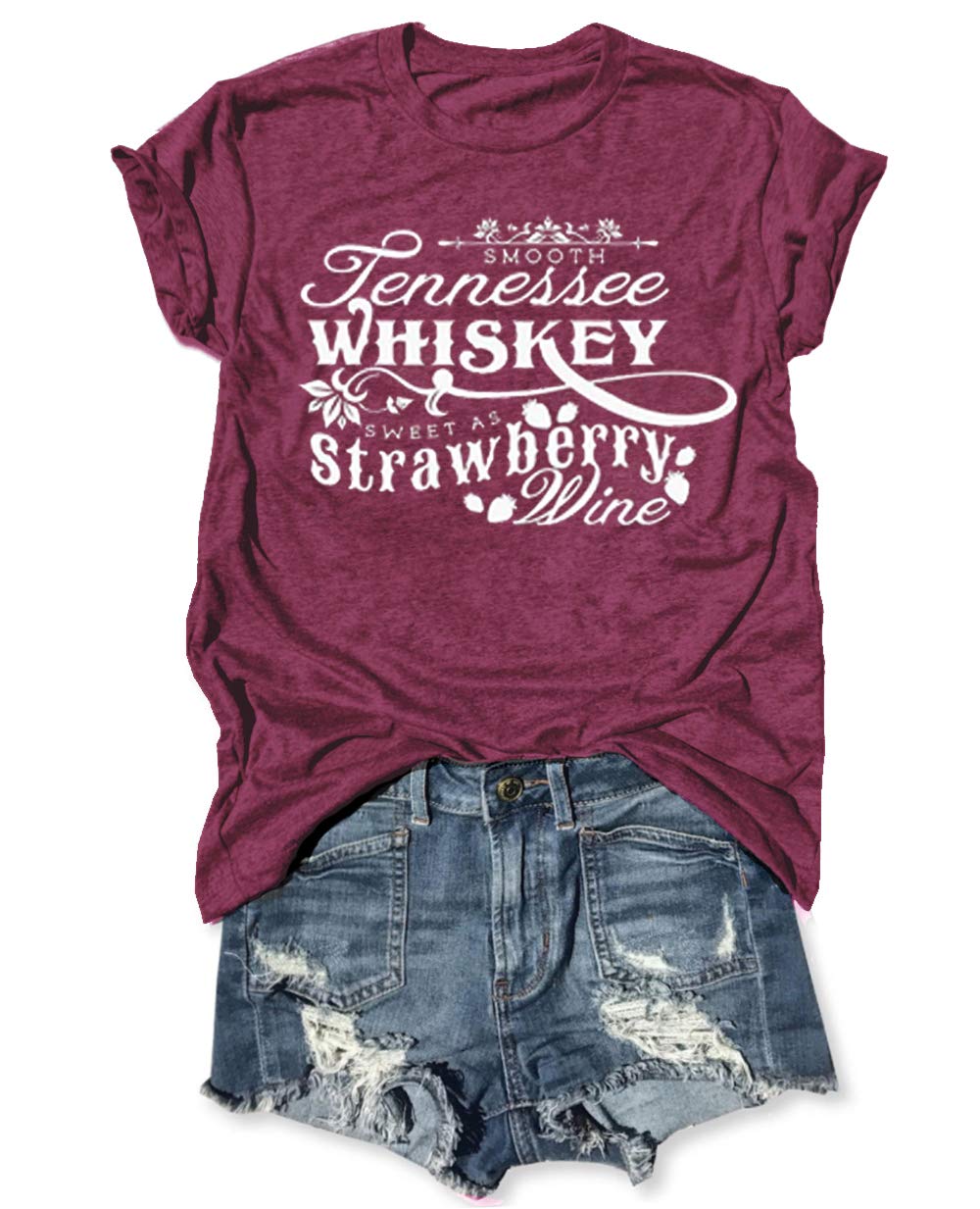 LANMERTREESmooth As Tennessee Women Vintage Country Shirts Nashville Country Concert T Shirt Summer Casual Retro Graphic Tees Top