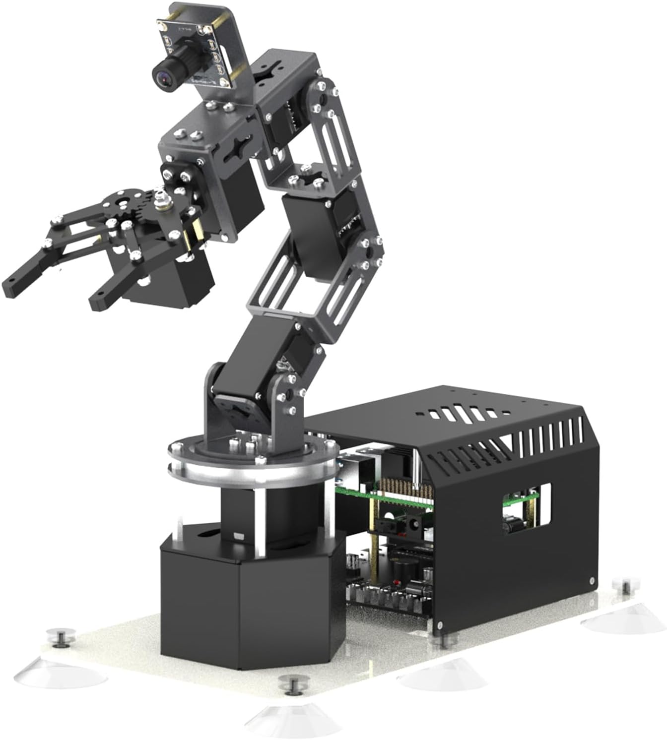 Yahboom 6DOF Robotic Arm for RDK X5 ROS2 AI Vision | ROS2 Programmable Robot Kit with 2D Camera, Large AI Model Voice Interaction, Python Coding STEM Toy for Adults