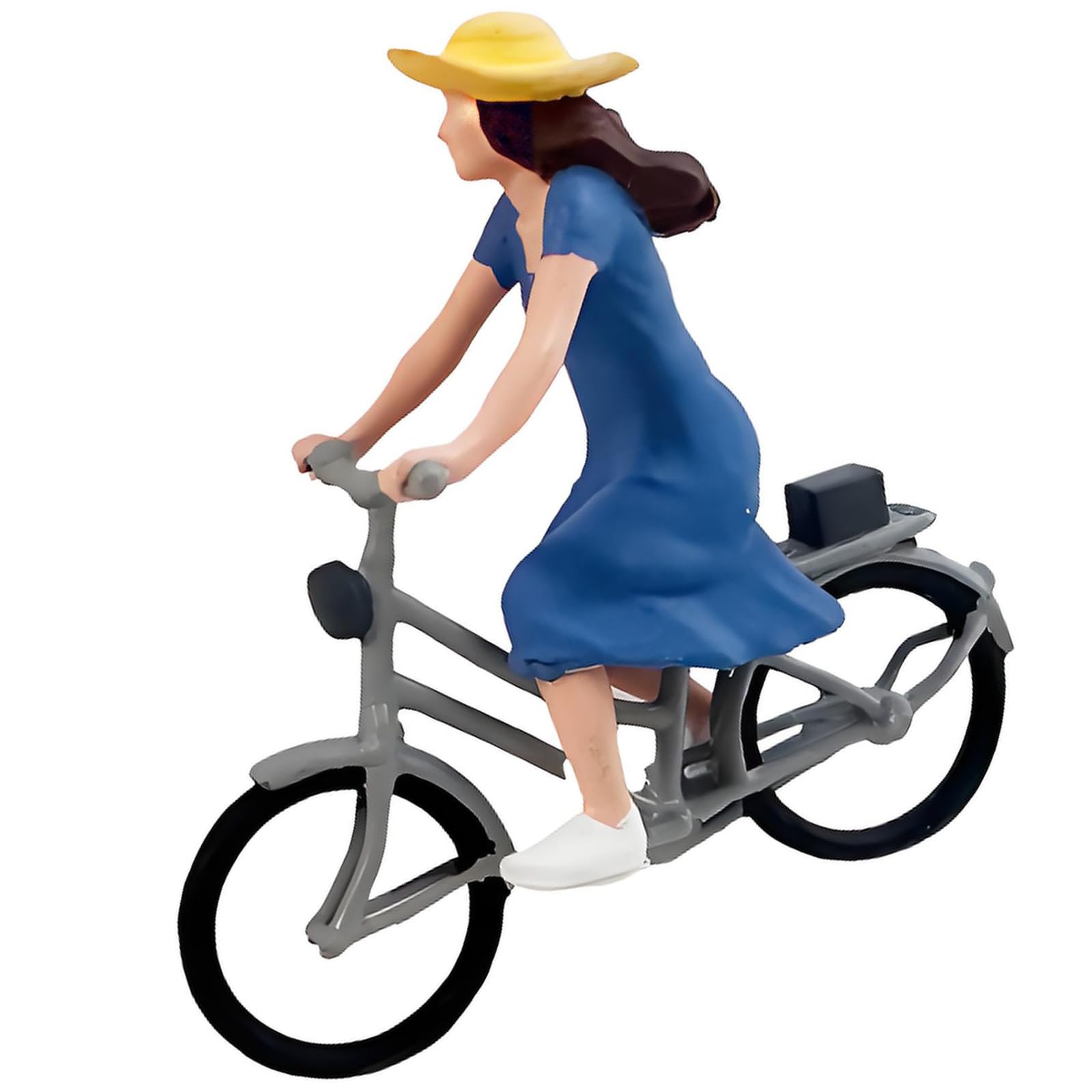 Artistic Cyclist Statue Tiny Scale for Railway Displays Dollhouses Decors
