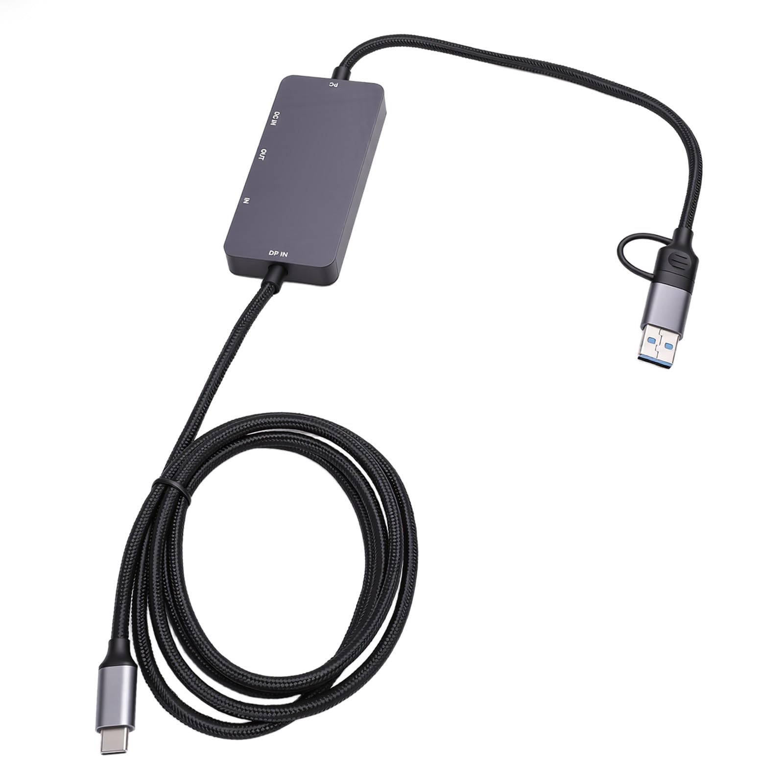 Interfejs Multimedialny HD Karta Przechwytywania Wideo Kompaktowy Zewnętrzny Rejestrator do Przesyłania Strumieniowego i Gier w Rozdzielczości 4K, Porty USB A/C do Laptopa PC - do Przesyłania
