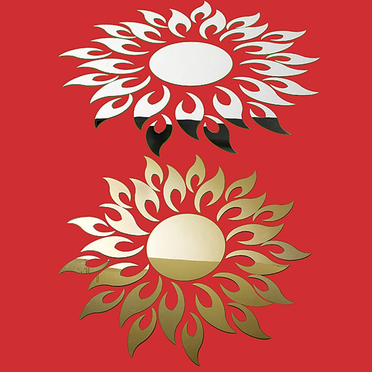 Wall Decor - Nhbr Gold 3d Acrylic Sunflower Mirror Effect Sticker Home Wall Decoration - Names Purple Art Shelf Yarn League Xoxo White Hooks Mirrors