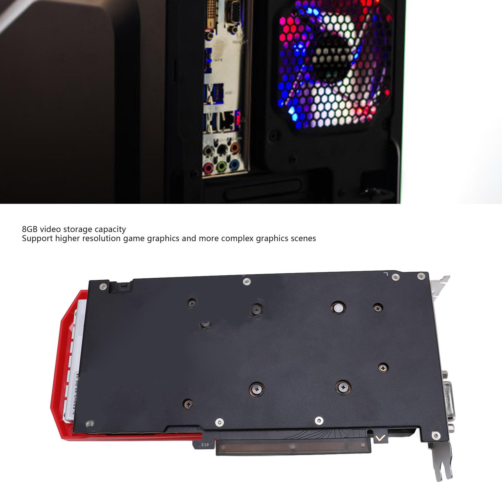 LICAEVEY Karta Graficzna do Gier, Podwójny Wentylator Cichej Karty Graficznej, 8GB 128bit 1552MHz 14000MHz PC Komputer Stacjonarny Video GPU do Gier 7 8 10 10