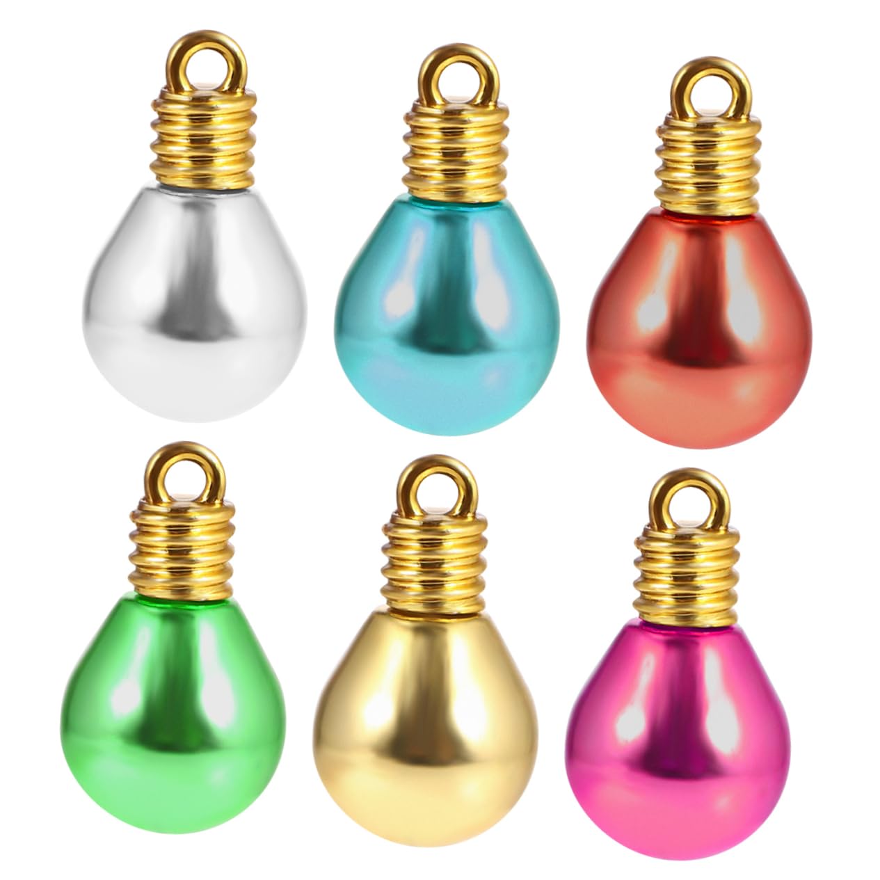 COHEALI 100piezas Decoración de Bombillas Redondas DIY de Cuentas de Plástico Hechas Mano Agujero Grande para Joyería Creativa Suministros para Manualidades de Navidad