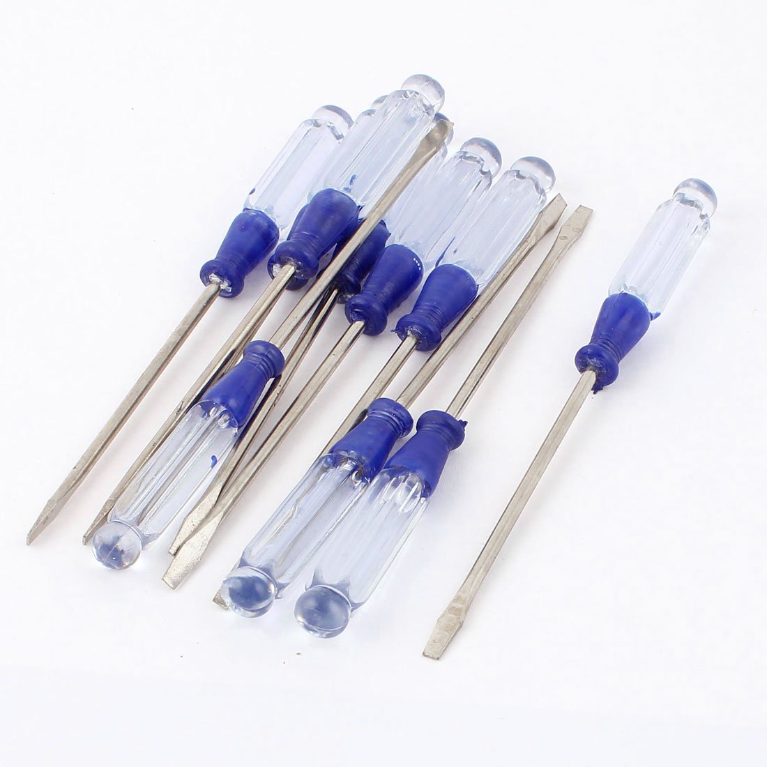 Sourcingmap 3 x 75mm Flathead Slotted Screwdrivers Hardware Tool Blue 10pcs, Blue,silver