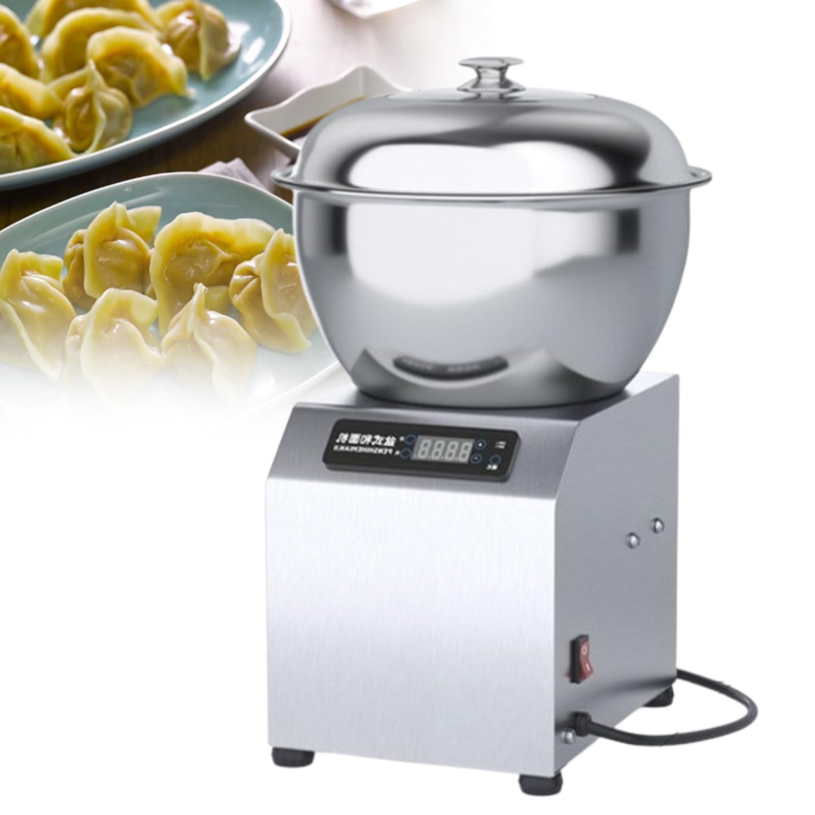 Wielofunkcyjny komercyjny mikser do ciasta 5/8 kg, przemysłowa maszyna do wyrabiania ciasta na pizzę i chleb, moc 2200 W, bęben ze stali nierdzewnej, timer, mieszanie dwuobrotowe 5KG/11QT