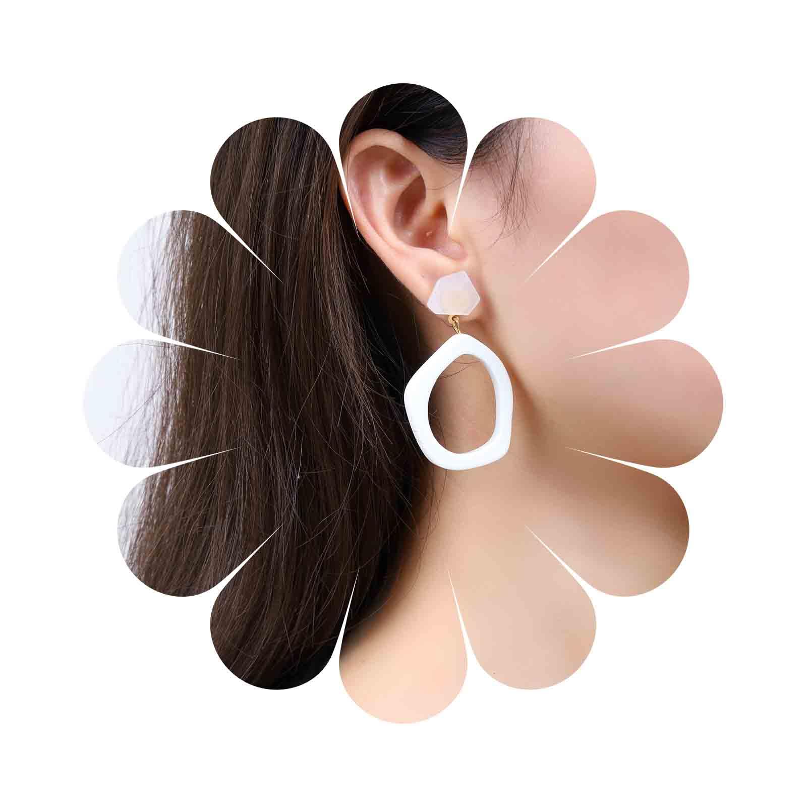 Inilbran Orecchini A Cerchio In Acrilico Boho Orecchini A Cerchio In Resina Acrilica Vintage Orecchini A Cerchio Irregolari Orecchini A Cerchio Geometrici Orecchini Per Donne E Ragazze