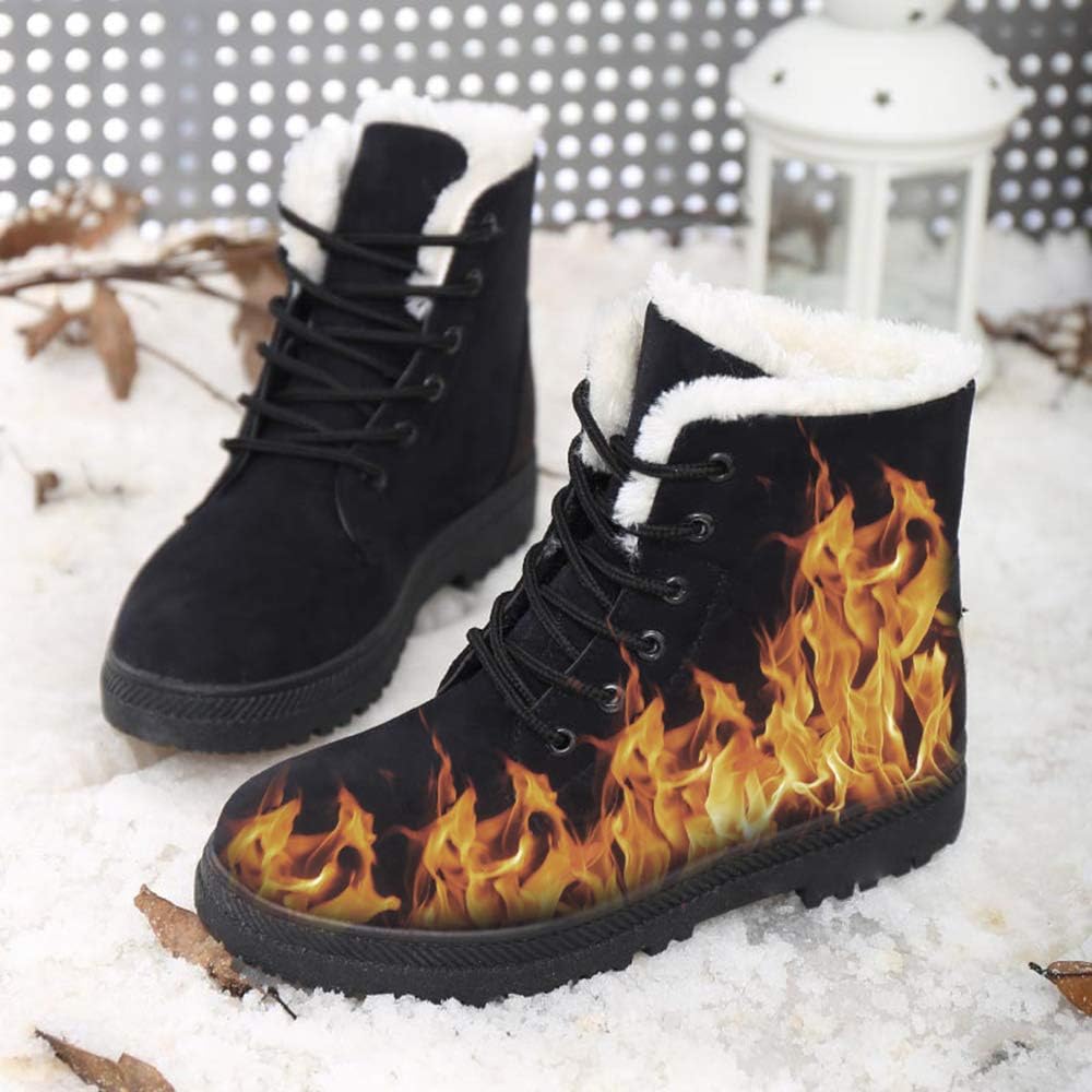 Susanny Suede Flat Platform Sneaker Shoes Plus Velvet Winter Women's Lace Up Cotton Snow Boots
