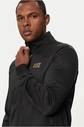 EA7 Men's Logo Zip Tracksuit, Black