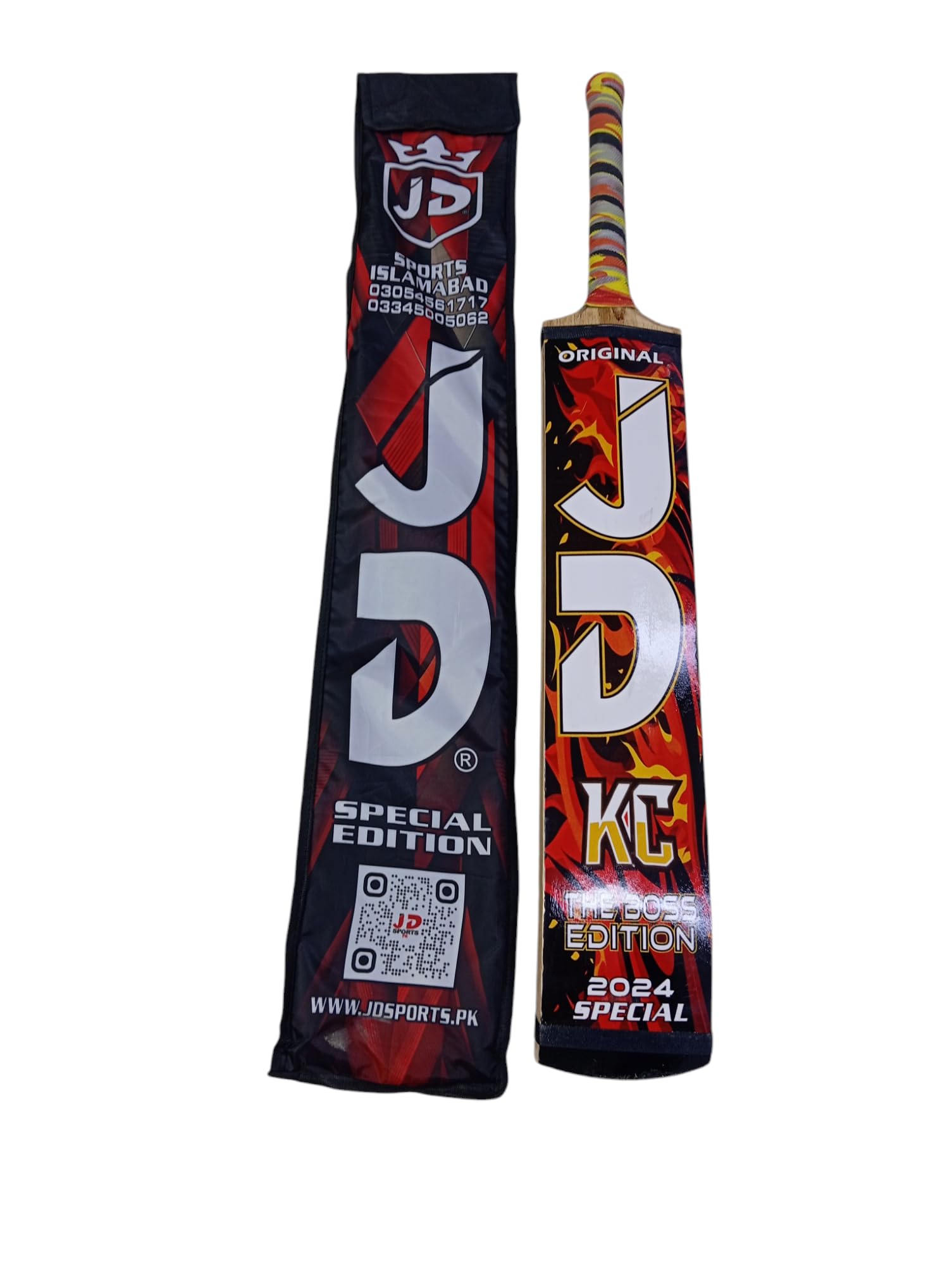 JD KC Edition Cricket Bat for Tennis Ball and Tape Ball Cricket with Cover and Batting Gloves for Professionals