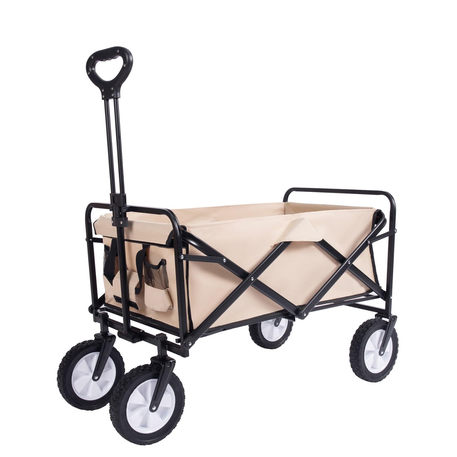 Folding Wagon, Collapsible Folding Wagon Cart With Adjustable Handle 150kg Multicolor(H)