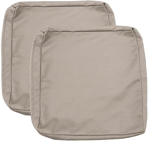 Sqodok - Fundas de cojín de patio de 22 x 20 pulgadas, fundas de cojín impermeables para muebles de patio, paquete de 2 fundas de cojín de repuesto