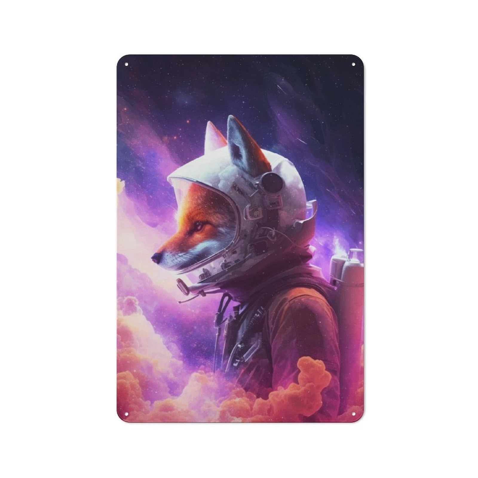 Junmoney Galaxy Fox Vintage Tin Sign 30X20cm For Garden Room Or Summerhouse, A Housewarming Gift For Outdoor-Room Decor Collectors