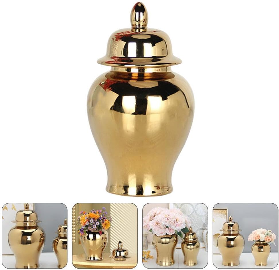 Cabilock Ceramic Vase for Table Decor Classic Style Decorative Dried Flower Vase for Home Office and Restaurant Centerpieces for DIY Arrangements