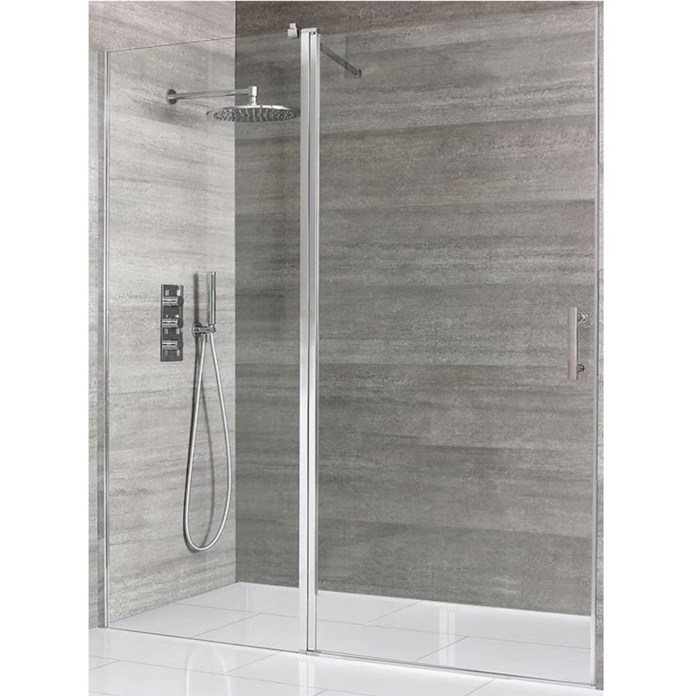 Milano Portland Chrome Single Hinged Frameless Shower Door - 1500mm