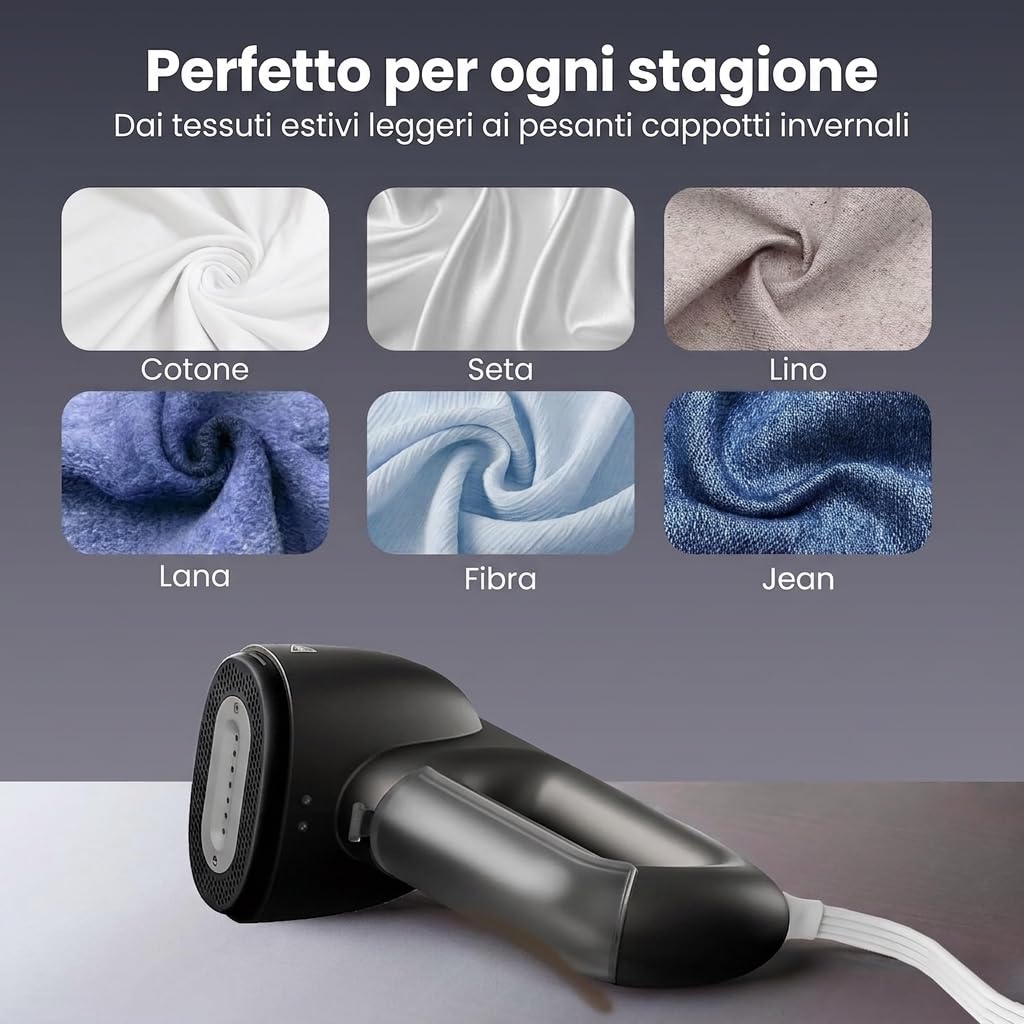 Neakasa Magic 1 Stiratrice Verticale a Vapore da Viaggio, AirIron 2300Pa, Stiro a Una Mano, Pronto da Indossare, Senza Residui d'Acqua, 220-240V (Antracite)