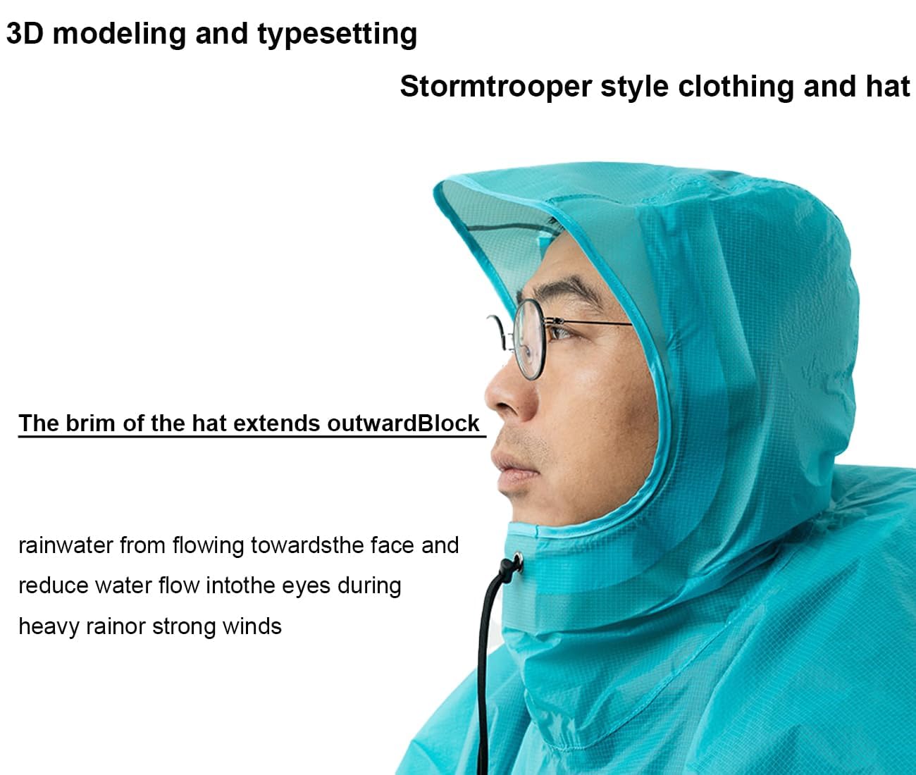 3FULGEAR Poncho de pluie 3F en nylon 15D léger, coupe-vent, résistant à la neige, imperméable pour la randonnée, l'alpinisme, le camping