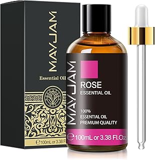 Rose Essential Oil, MAYJAM Premium Pure Essential Oils for Diffusers for Home, 3.38FL.OZ Large Volume Rose Oil for Soap Ca...