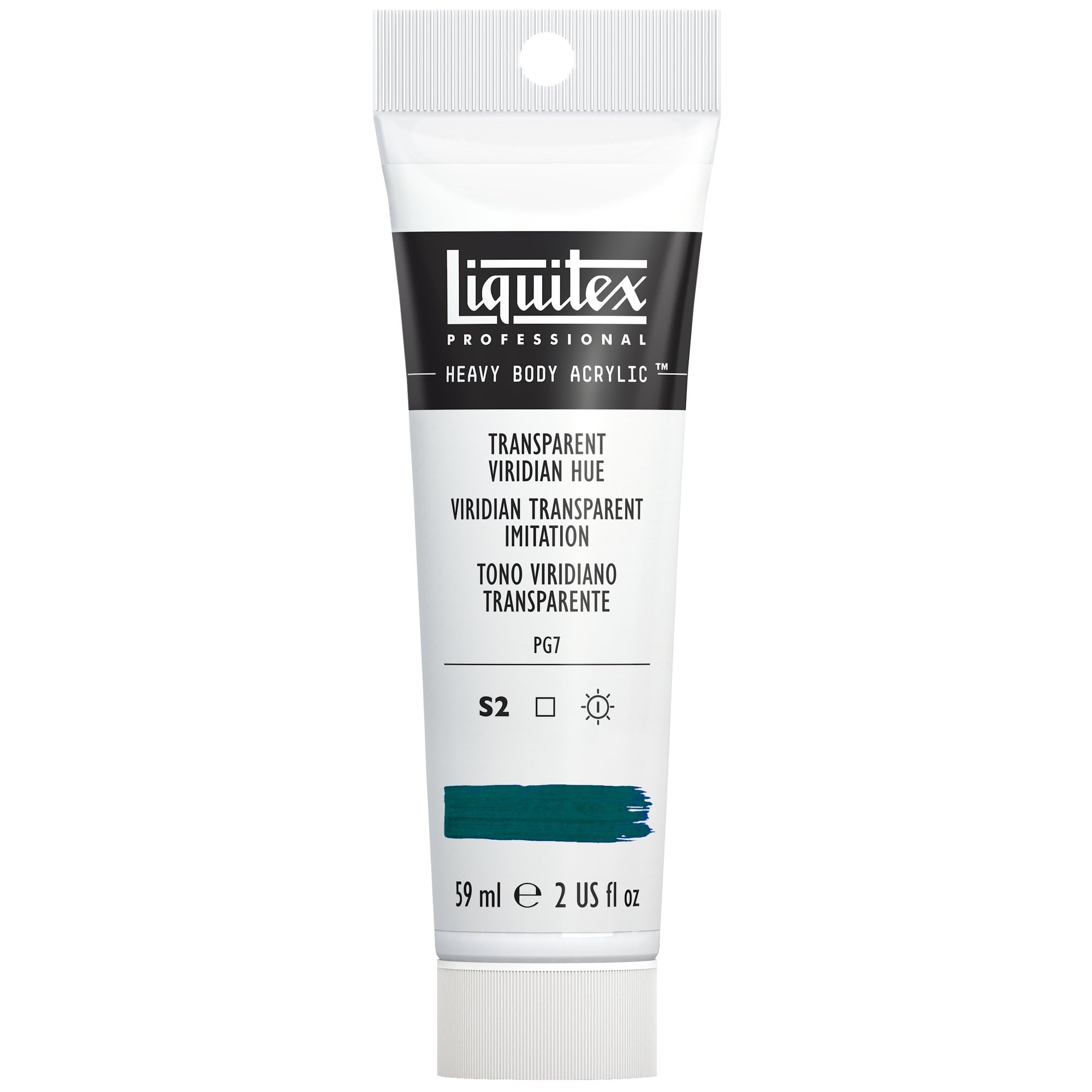 Liquitex 1045327 Professional Heavy Body Acrylfarbe in Künstlerqualität mit ausgezeichneter Lichtechtheit in buttriger Konsistenz, 59ml Tube - Viridian transparent Imit.