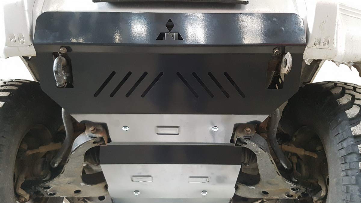 compatibile con Piastra paramotore di acciaio Mitsubishi Pajero 3 (V60, V70) (1999-2007)