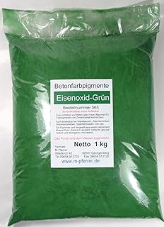 Eisenoxid Grün Pigment 1kg Pulver für Betonmasse, Putze, Gips, Harz
