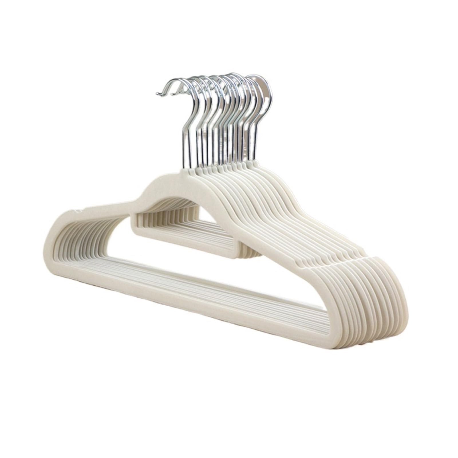 Velvet Hangers Set of 20 Velvet Hangers 42cm Wide High Load Capacity with 360° Swivel Hooks for Coats Shirts Suit Home Coat Hanger(White 20pcs)