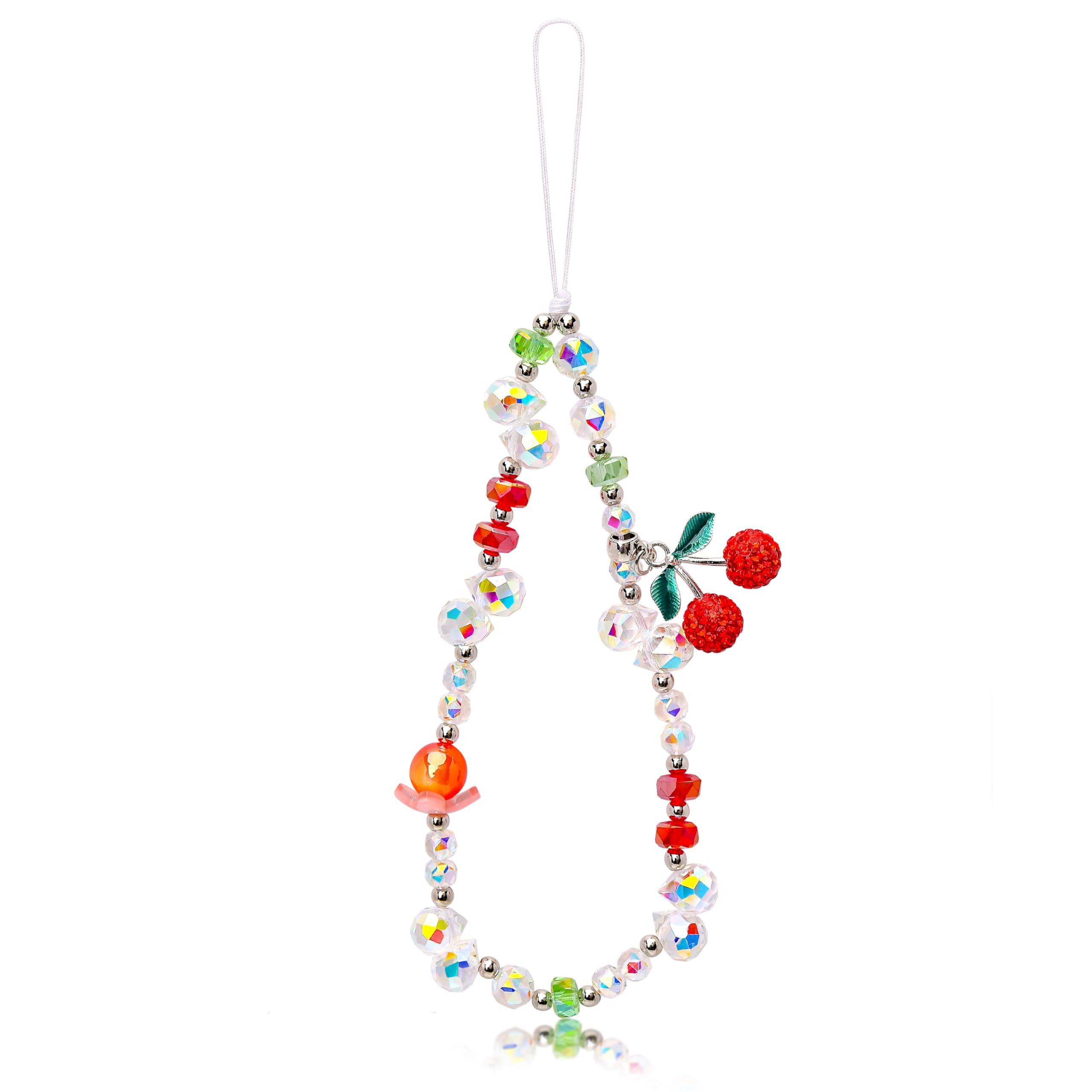 BONNY BOXX Crystal Beaded Phone Lanyard for Women, Detachable Anti-Theft Wrist Strap Bracelet