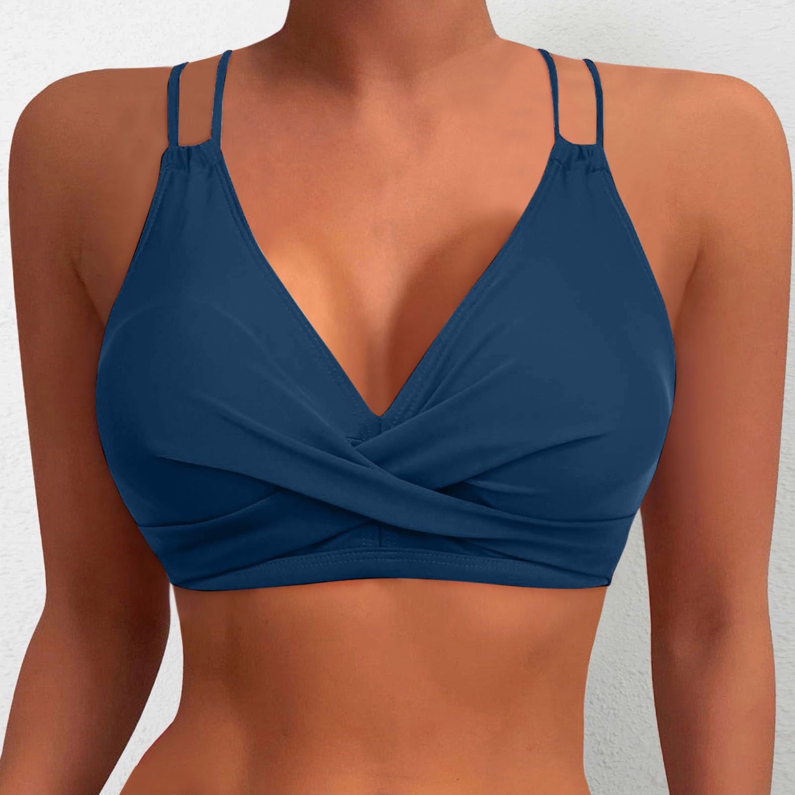 Generisch Bikini para mujer, traje de baño, traje de baño de dos piezas con parte inferior de bikini, bragas tankini con cintas ajustables para la playa