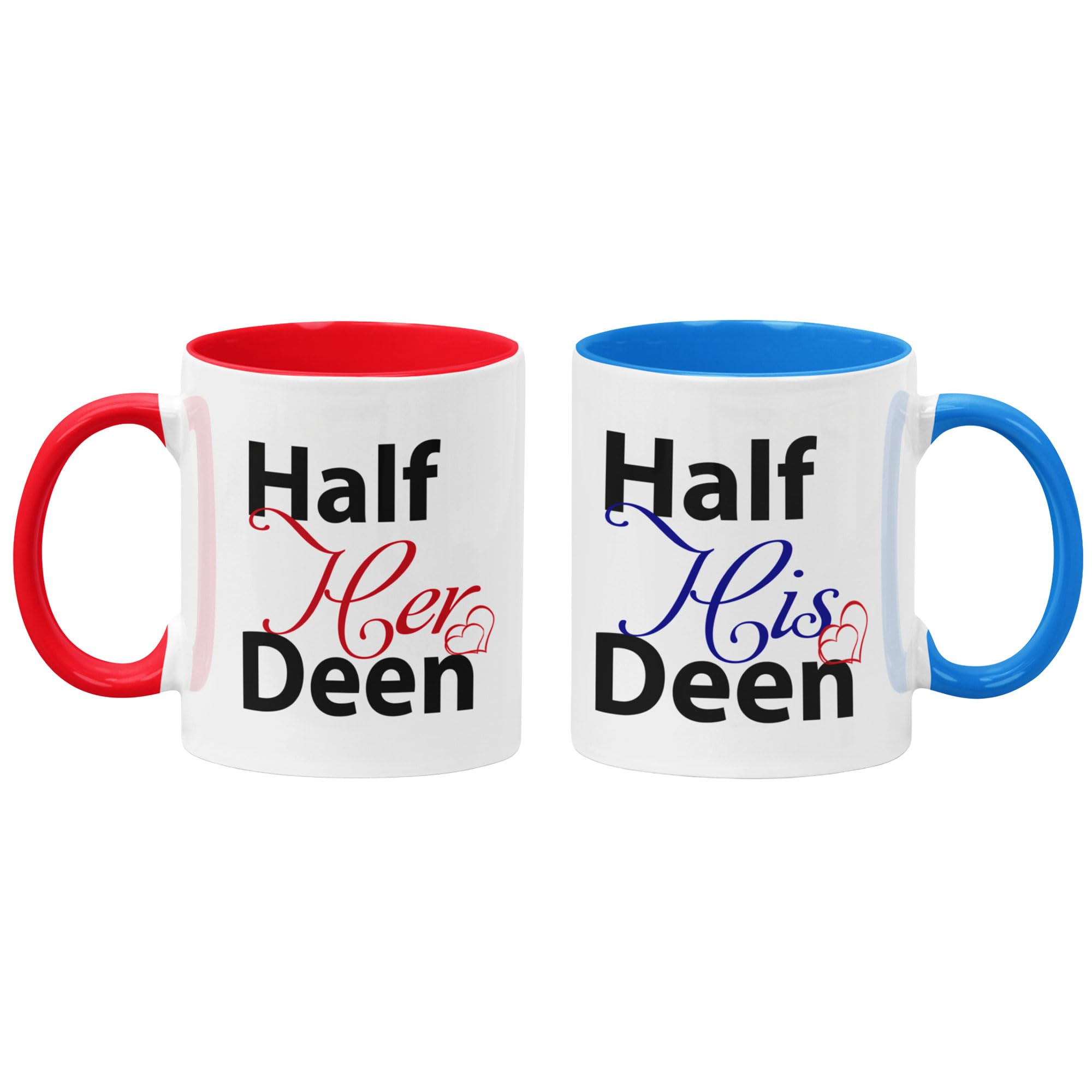 JR Decal Half Her & His Deen Mugs for Couples – Muslim Couple Gift for Ramadan, Eid & Birthday — image 1