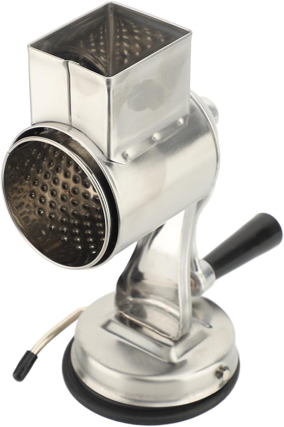 Pongnas Manual Cheese Grater with 5 Interchangeable Blades Hand Crank Vegetable Stainless Steel with Reinforced Suction Base
