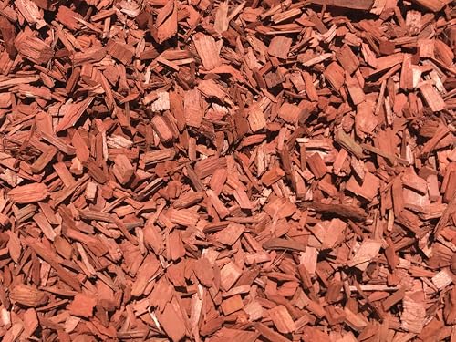 MIGHTY109 Red Wood Chip Garden Mulch, 42 Quarts, Non-Toxic Dye, Soil and Pet Safe, Moisture Retention, Weed Control