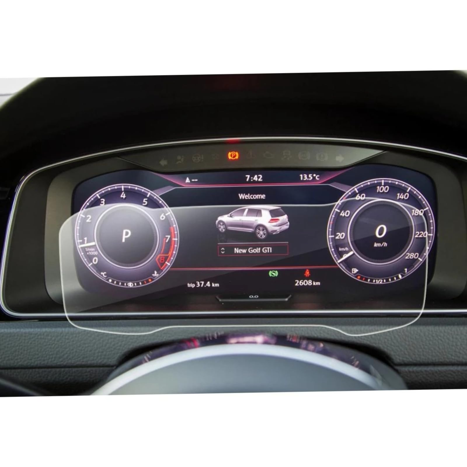 para VW,para Golf 7 2018 Pantalla de visualización de Instrumentos de Coche de 12,3 Pulgadas, Accesorios de película antiarañazos para Interiores de automóviles de Vidrio Templado