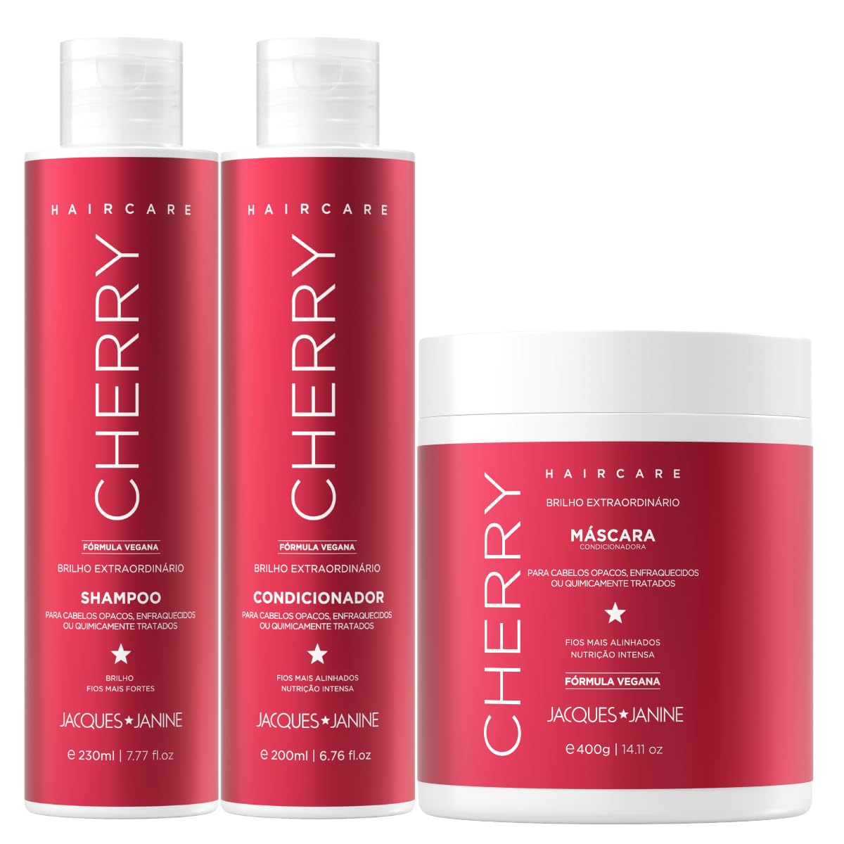 Kit Cherry Cereja Jacques Shampoo 230ml Condicionador 200ml e