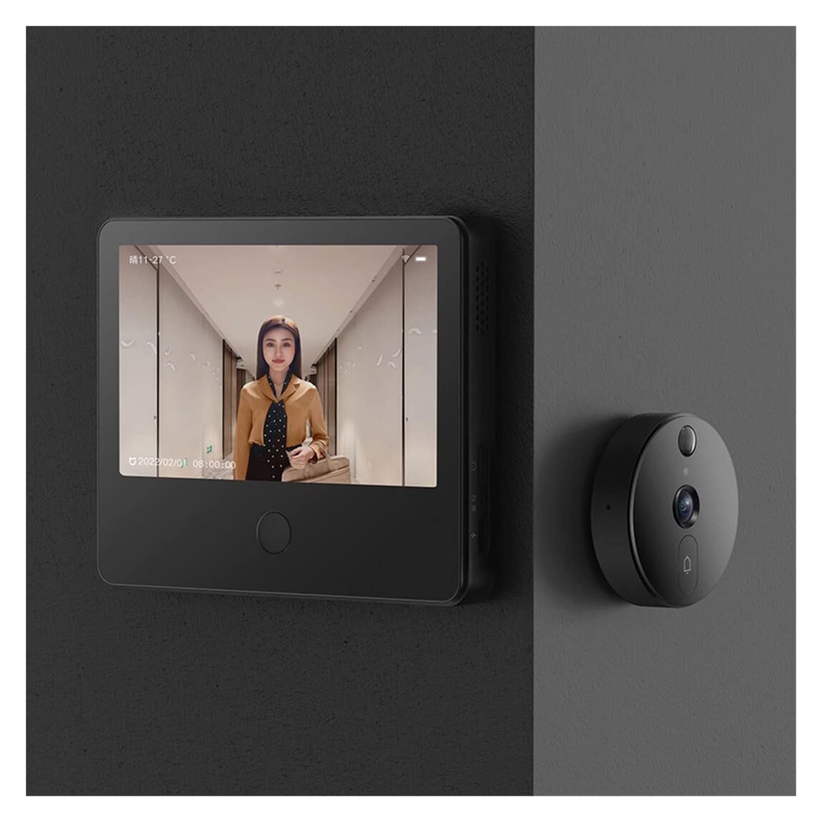 Interphone vidéo Intelligent pour Maison, caméra sans Fil Wi-FI Cat-Eye 1S, Sonnette vidéo avec Judas, Vision Nocturne Infrarouge HD 1080p