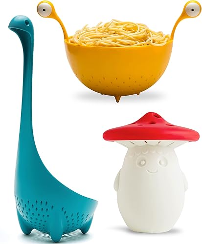 OTOTO Spaghetti Monster, Mamma Nessie Colander Spoon & Fun Guy - Desodorante para refrigerador