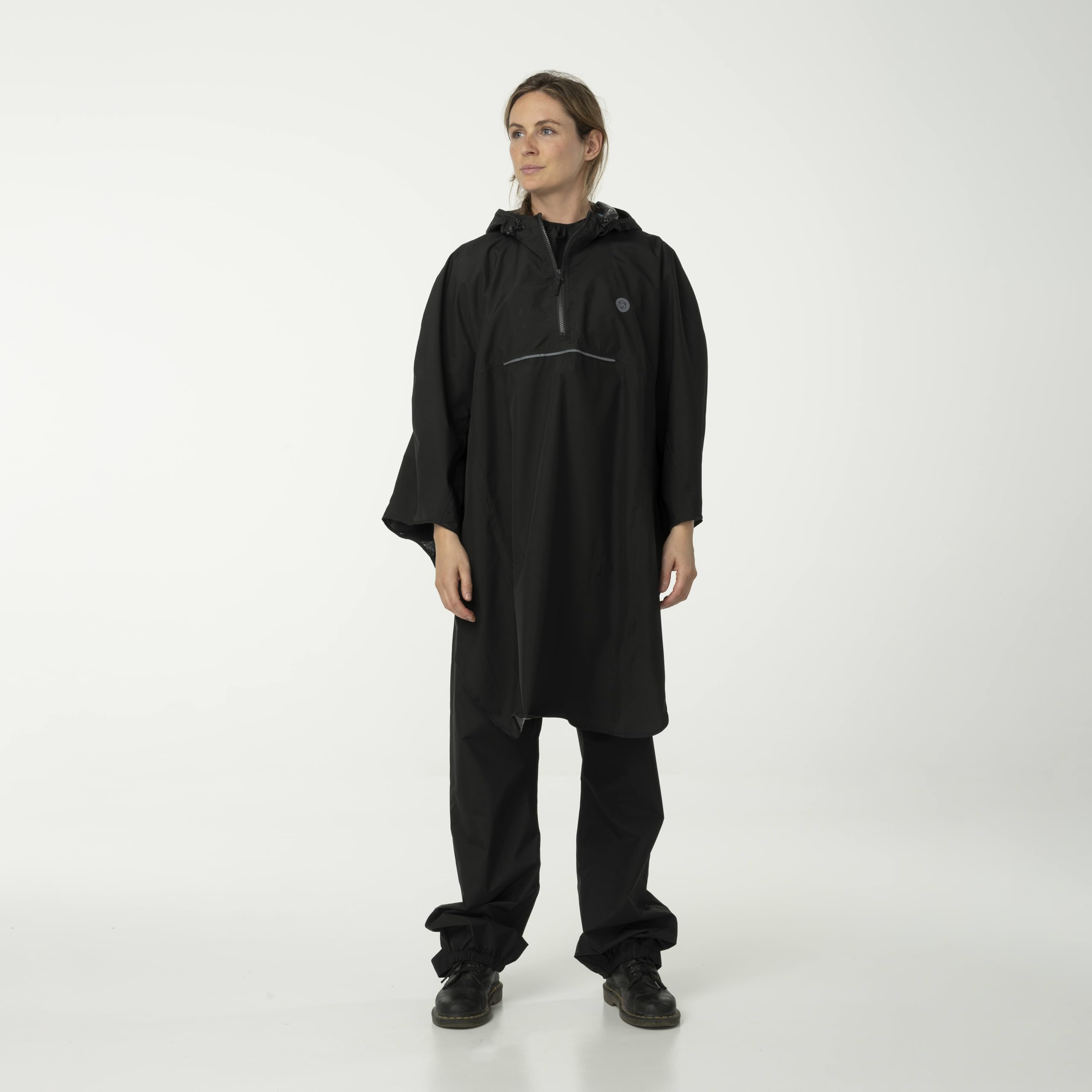 AGU Essential Grant Poncho de pluie, cape de pluie, pour vélo pour homme et femme, imperméable et coupe-vent, réfléchissant, 100 % polyester recyclé, unisexe, taille unique