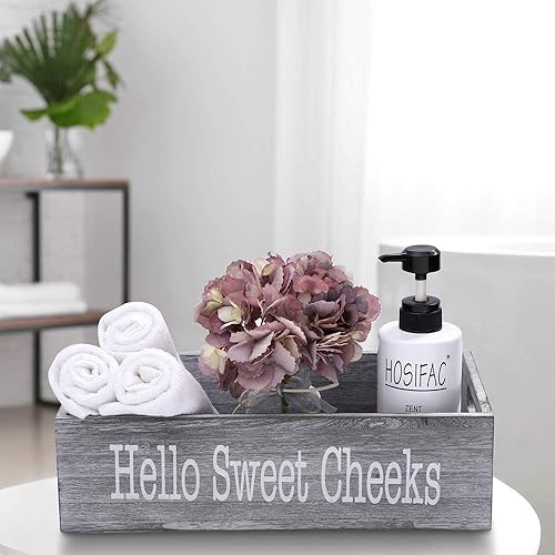 Miniatura 5 de HOSROOME Nice Butt - Caja decorativa de papel higiénico para baño, dector, granja, contenedor de almacenamiento de madera rústica, divertida caja de