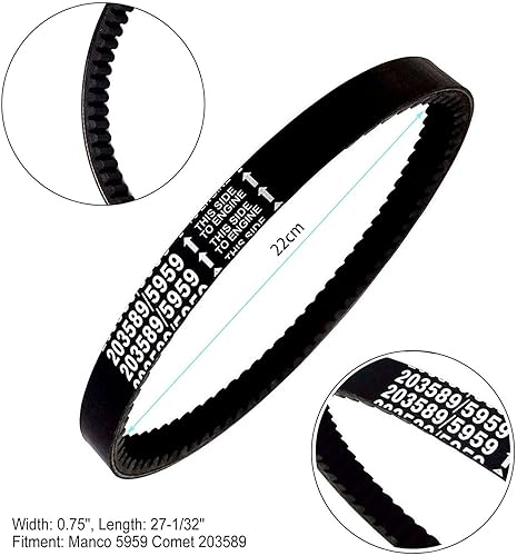 Miniatura 4 de 203589A Go Cart Correa de conductor para Comet 203589A Manco 5959, usada en muchos carros con convertidores de par