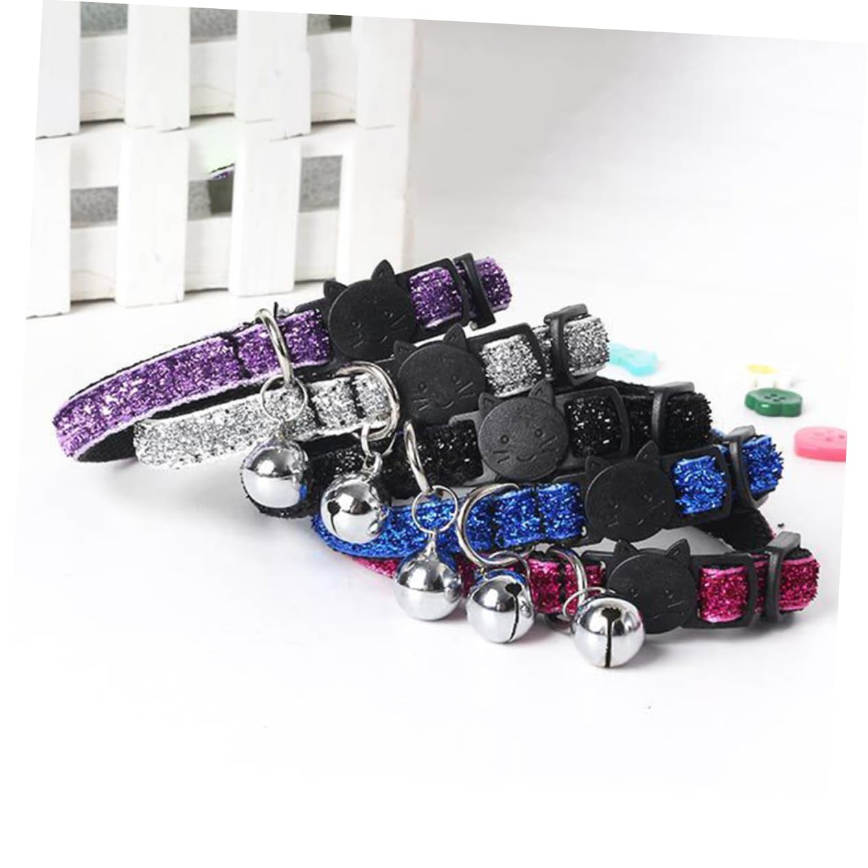 FOMIYES 15stücke Nylon Katzenhalsbänder Mit Glöckchen Verstellbares Und Sicheres Sicherheitsverschluss-katzenhalsband Für Katzen Und Kleine Haustiere