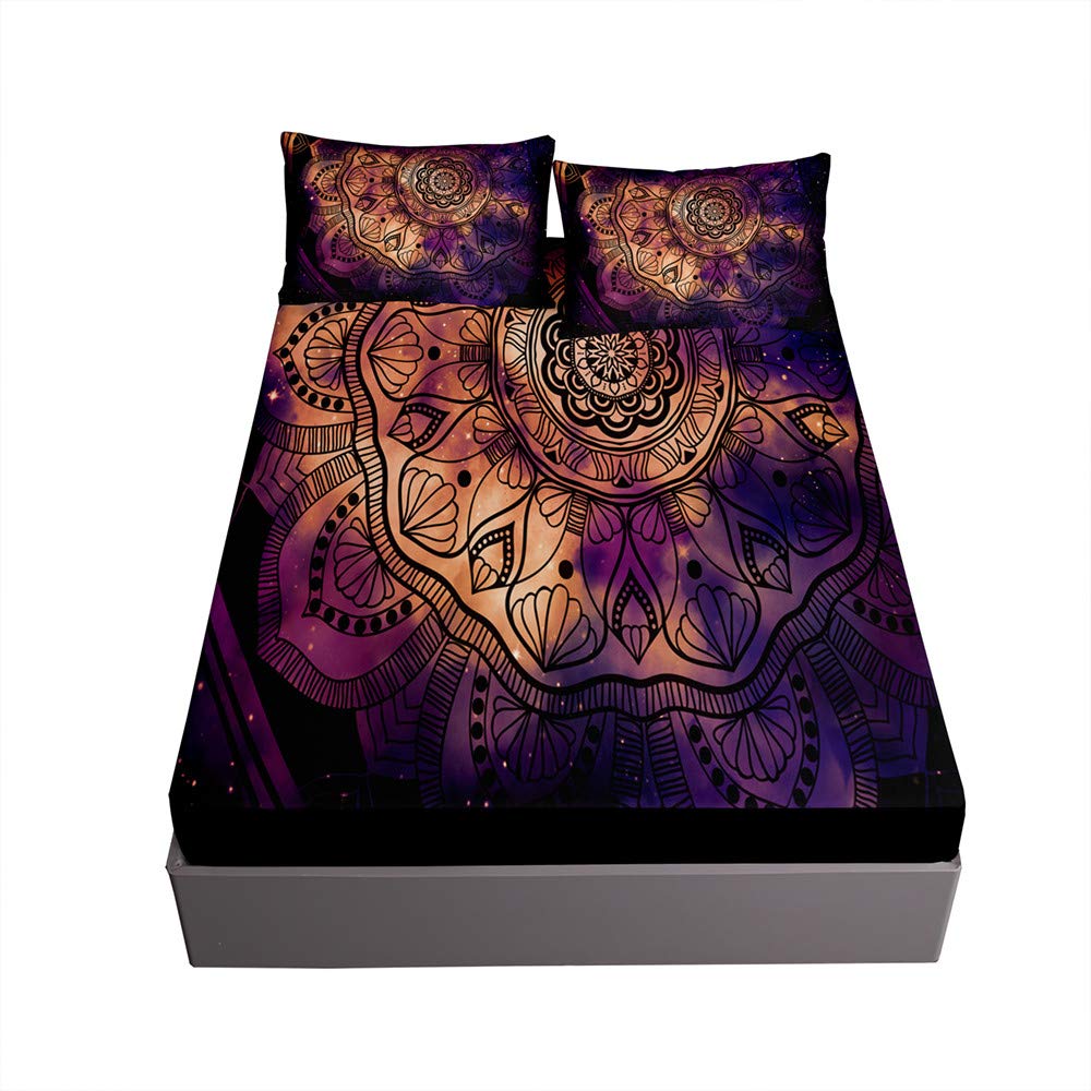Housse de matelas mandala violet foncé pour une chambre zen et chaleureuse