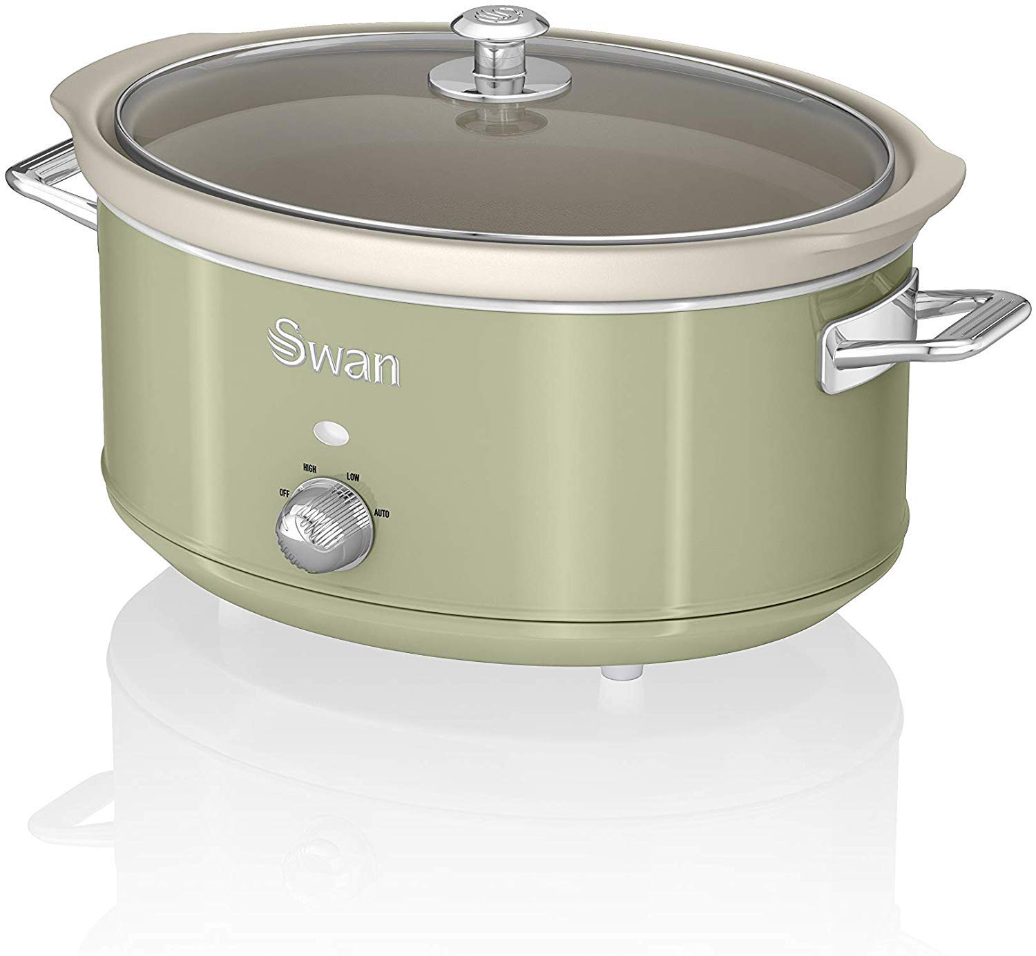 Swan Retro SF17031GN Slow Cooker 6,5L Cerámica Antiadherente 320W Verde