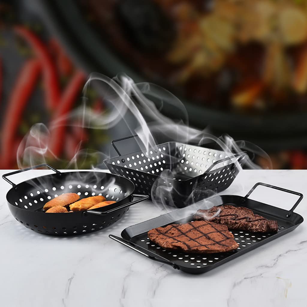 Griglia antiaderente a carbonella, facile da pulire, per gamberetti, verdure, carne a dadini, regalo perfetto per gli amanti della griglia