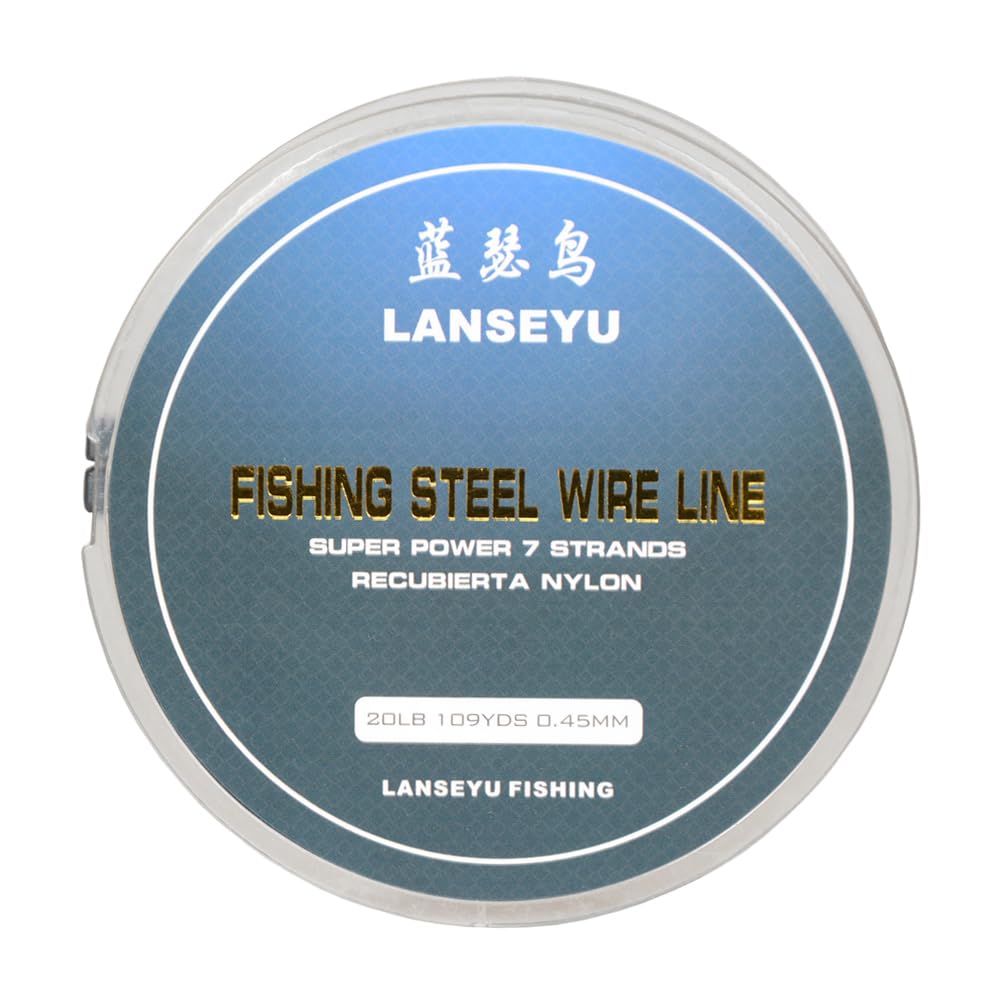 Filo da pesca in acciaio inox 100m 0,45mm 9,1kg 7 fili rivestito nylon